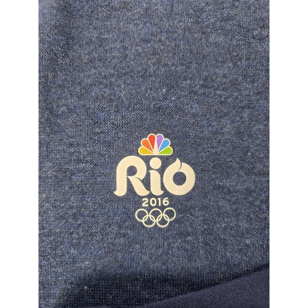 Rio 2016 Olympics Shirt Mens XL Blue Golf Nike Tiger Woods 1/4 Zip Pullover